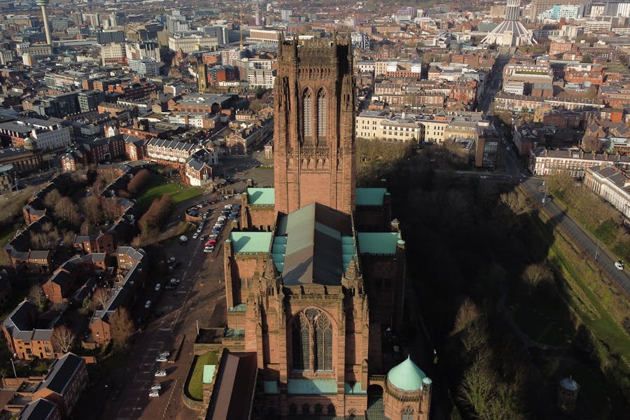 An Aerial Photography of Liverpool Cathedral