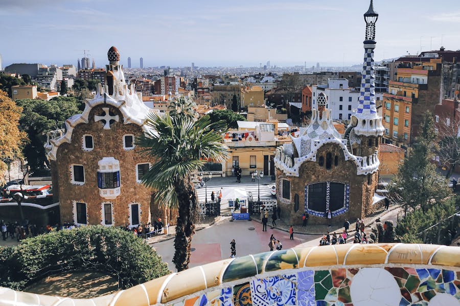 The Casa El Guardia Buildings in Park Guell Barcelona Spain