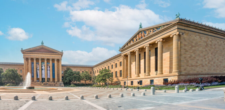 The Philadelphia Museum of Art, a cultural center in Pennsylvania known for its magnificent architecture and works