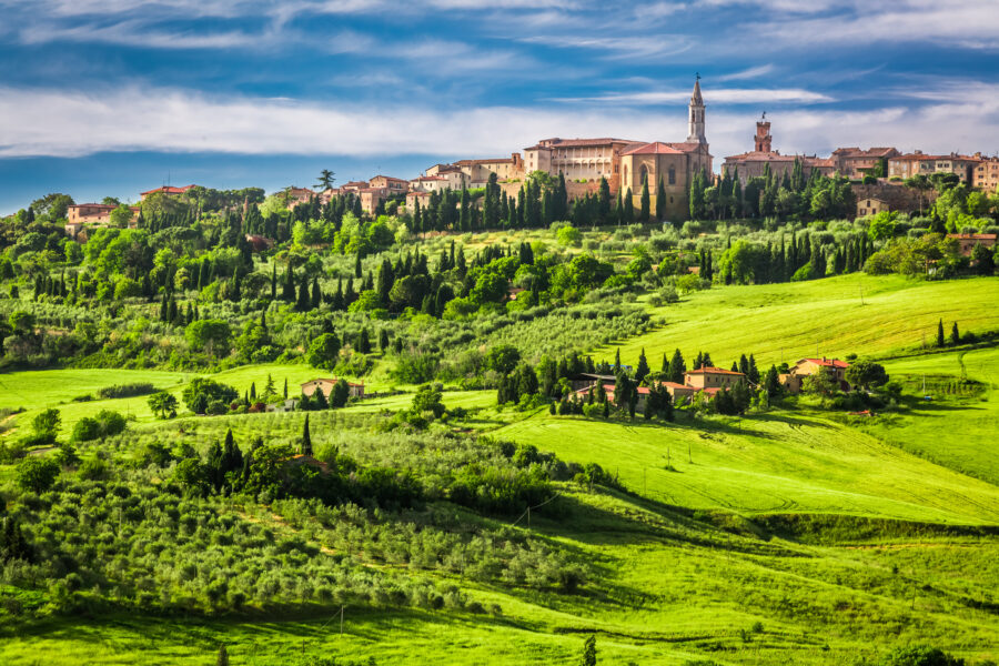Charming medieval architecture of Pienza in Tuscany, nestled in the beautiful Val d'Orcia region of Italy