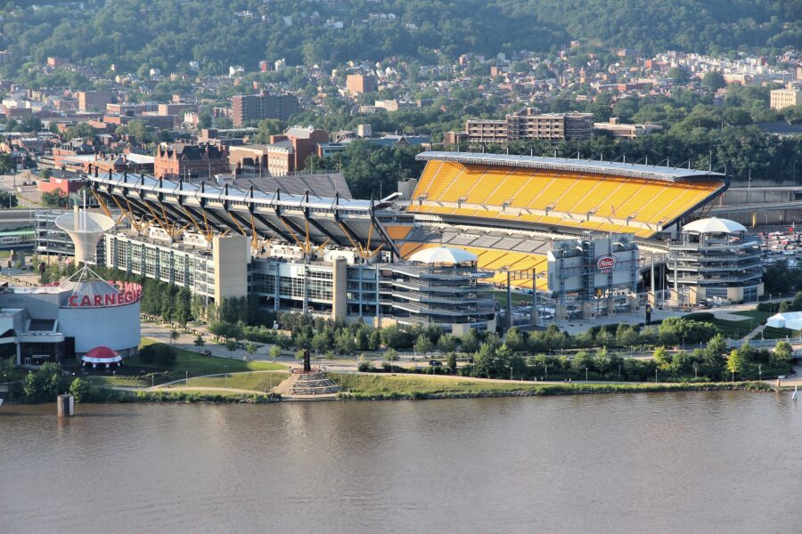 Acrisure Stadium in Pittsburgh, featuring the home field of the renowned Pittsburgh Steelers football team