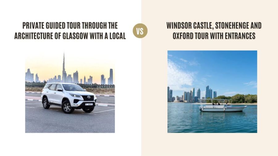 Private Guided Tour Through the Architecture of Glasgow with a Local vs Windsor Castle, Stonehenge and Oxford Tour with Entrances: Which Tour Is Better?