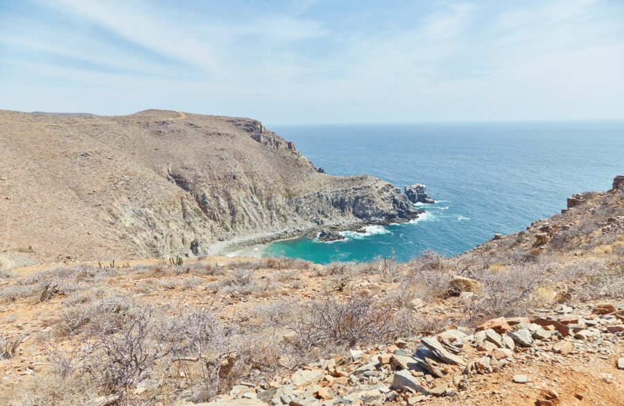 Scenic view of Todos Santos, showcasing its colorful architecture and lively atmosphere in Baja California Sur, Mexico