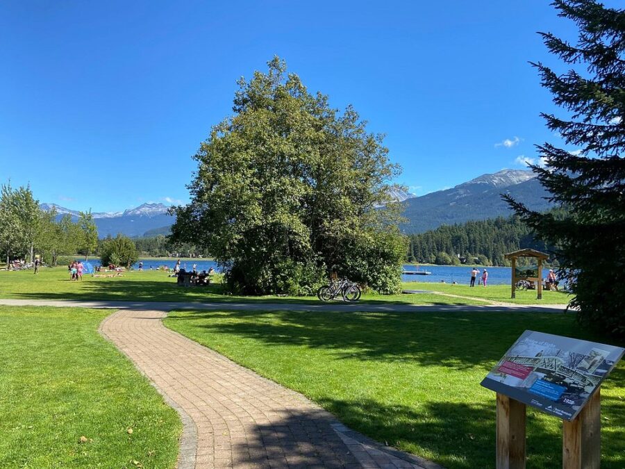 Rainbow Park in Whistler, Canada, showcasing a tranquil lake