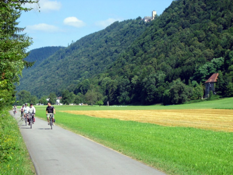 rural bike path cyclists
