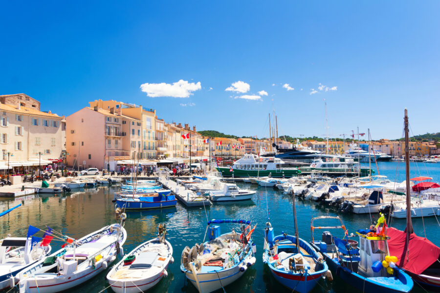 view on colorful harbour in Saint Tropez