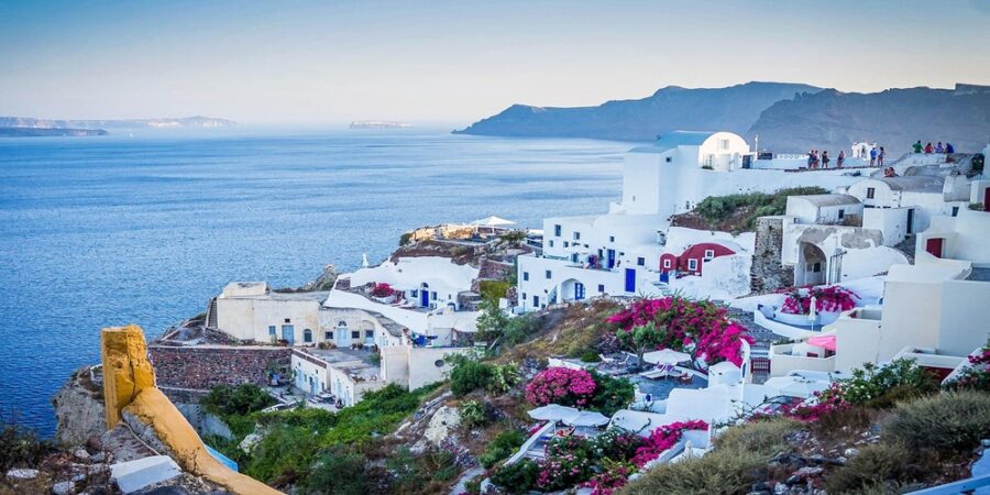 santorini coastline view