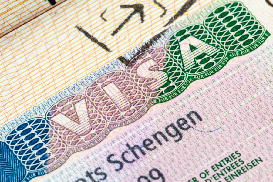 schengen visa close up