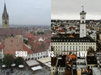 Comparison of Sibiu, Romania and Lviv, Ukraine: architecture, skyline, and urban charm.