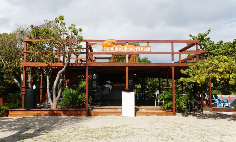 Island Boy Beach Shack, a bar and restaurant on Long Bay, Beef Island, St John, U.S. Virgin Islands