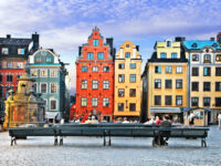 Historic architecture in Stockholm's Old Town, showcasing European Union influences and the charm of Sweden