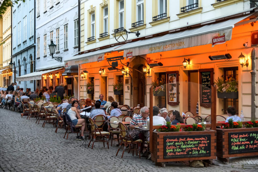 Streets cafes in Prague