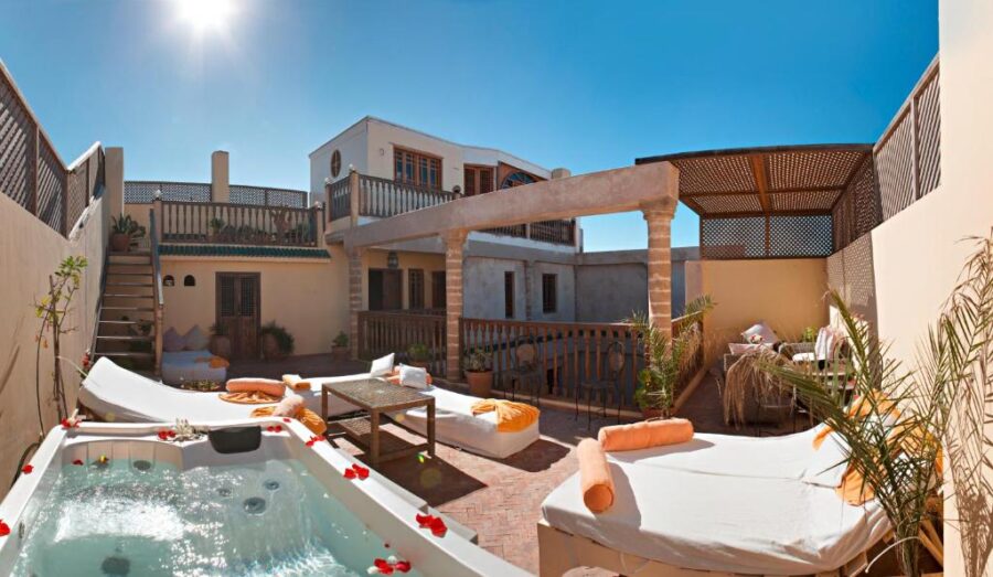 sunny rooftop terrace hot tub