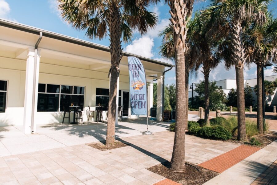 exterior of the Sunrise Grille Restaurant in Jekyll Island, Georgia 