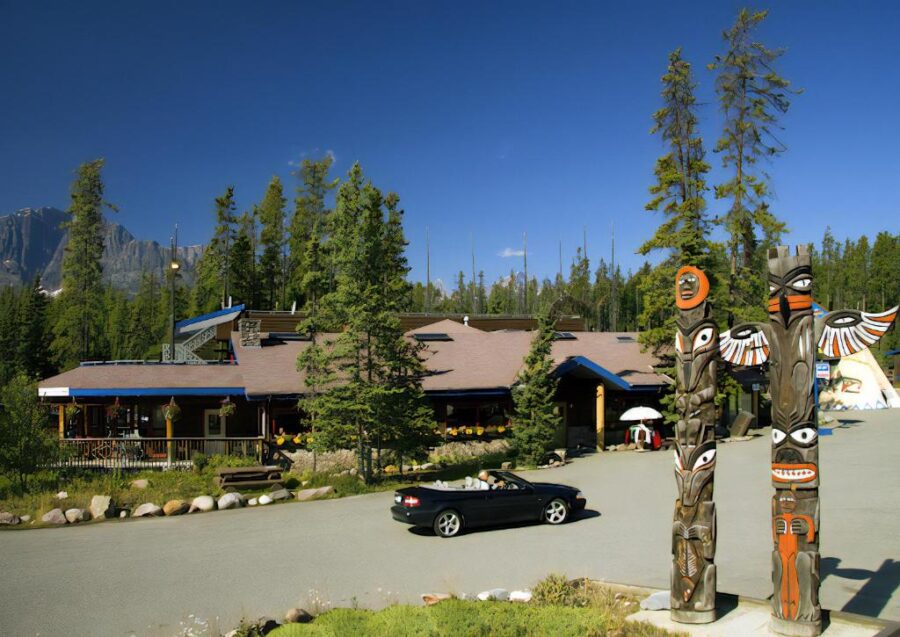 Sunwapta Falls Rocky Mountain Lodge, nestled in the picturesque landscape of Jasper, Alberta.