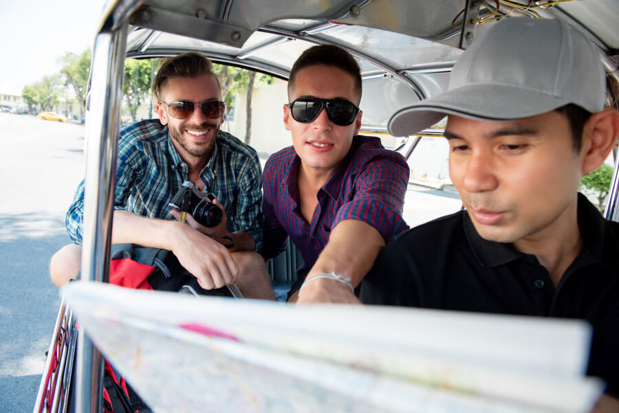 local Tuk Tuk taxi in Bangkok Thailand