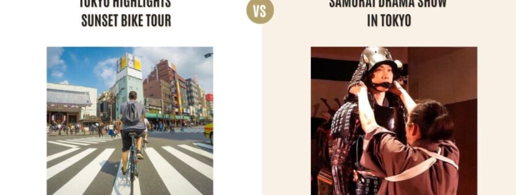 Tokyo Highlights Sunset Bike Tour vs Samurai Drama Show in Tokyo: Which Tour is Better?