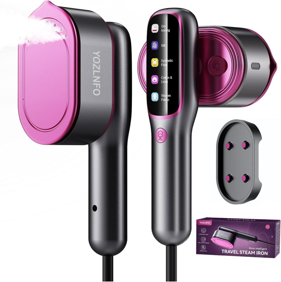 travel steam iron pink compact