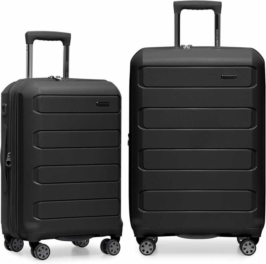 Traveler's Choice Pagosa luggage set with two wheeled pieces, each equipped with sturdy handles for convenient travel.