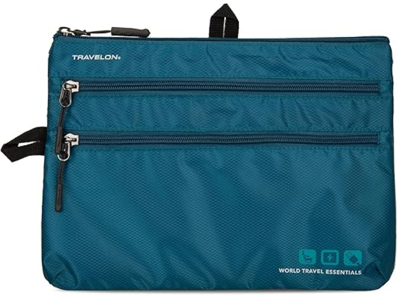 Travelon Teal Travel Bag with Zippered Organization