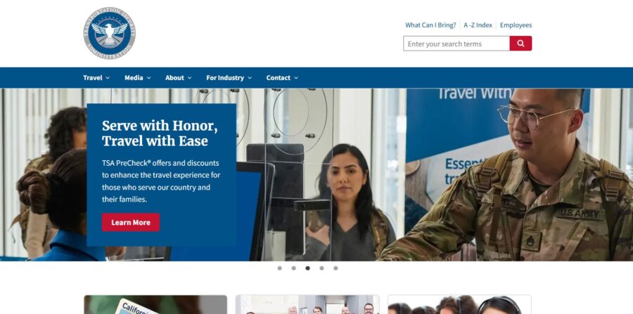 Transportation Security Administration Check Website