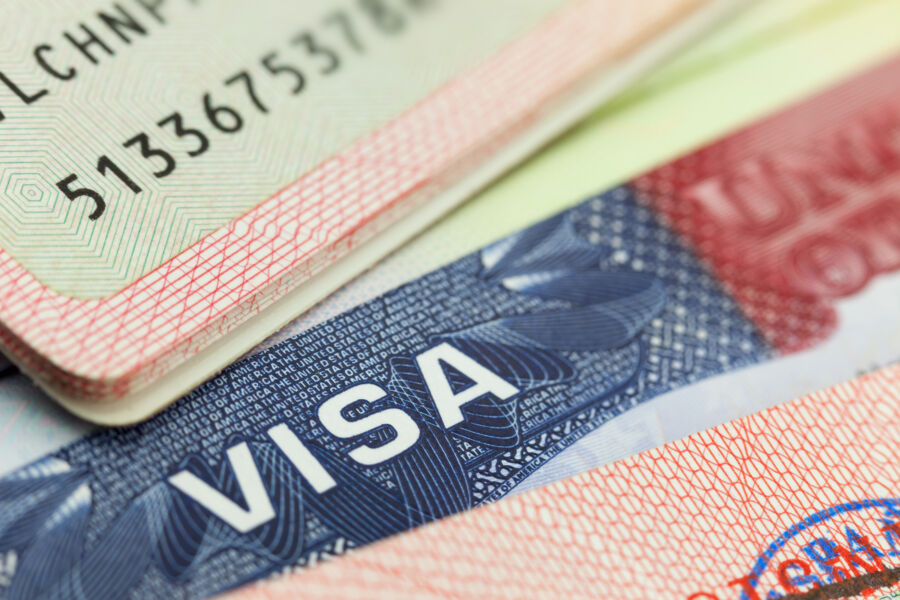 USA visa stamped in a passport, showcasing official documentation for international travel