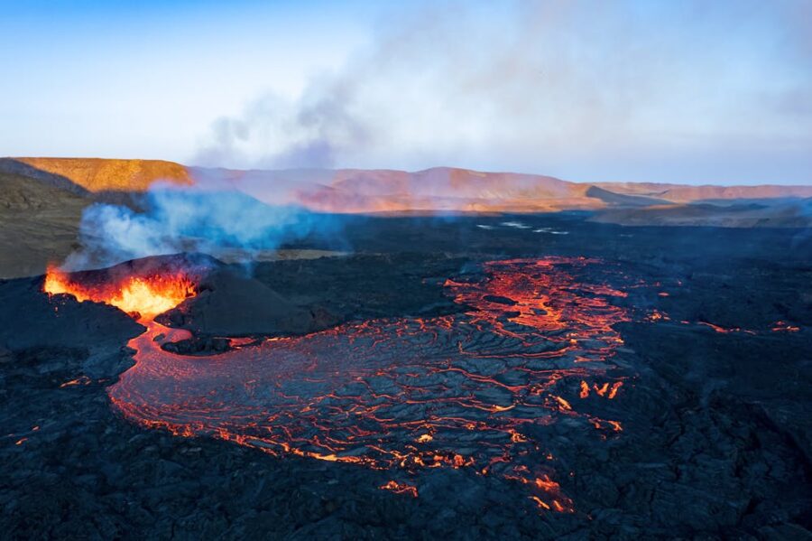 volcanic eruption landscape