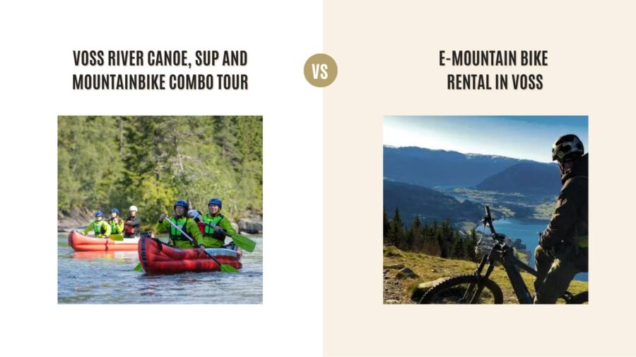 Voss River Canoe, SUP, and Mountainbike Combo Tour vs E-Mountain Bike Rental in Voss: Which Tour Is Better?