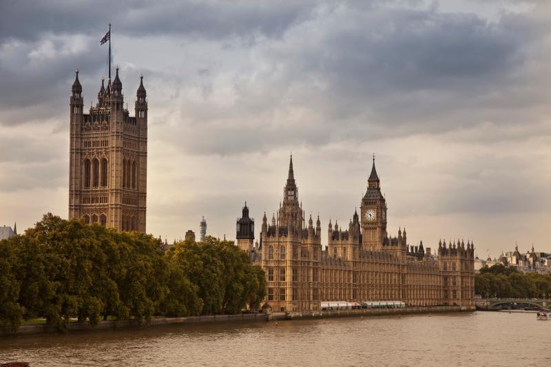Sunset view of Westminster Palace and Big Ben