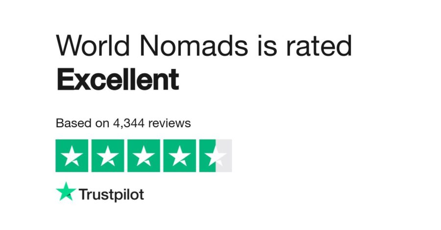 World Nomads travel insurance rated excellent by Trustpilot with 4,344 reviews.