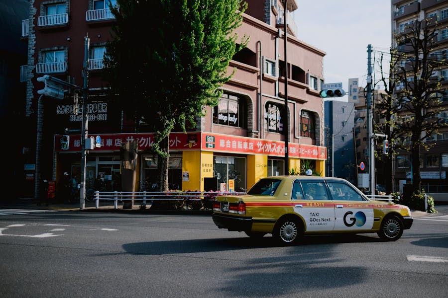 Taxi on Street in Tokyo